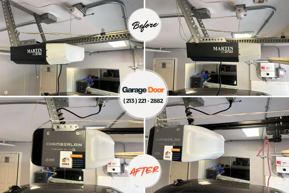 Before and after: garage door repair Salisbury, MD